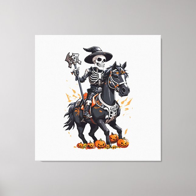 Skeleton Horse Rider Canvas Print (Front)