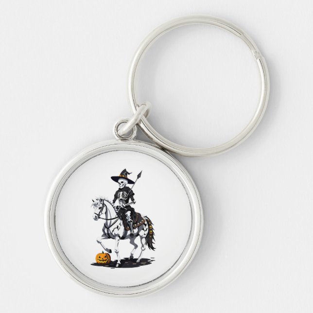 Skeleton Horse Rider - Halloween Skeleton Key Ring (Front)