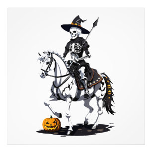 Skeleton Horse Rider - Halloween Skeleton Photo Print