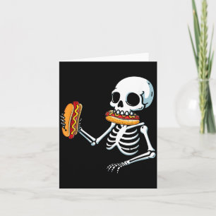 Skeleton Hot Dog Halloween Card