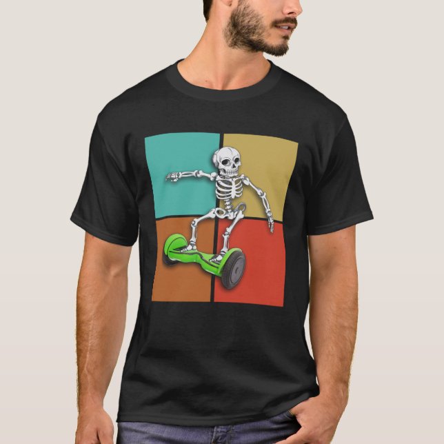 Skeleton Hoverboard  Halloween Hoverboarding T-Shirt (Front)
