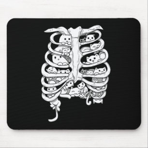 Skeleton Hug Cats Dead But Warm And Fuzzy Mouse Mat