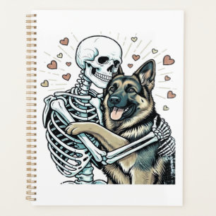 Skeleton Hugging a German Shepherd � Unique Gothic Planner