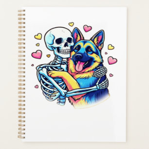 Skeleton Hugging a German Shepherd � Unique Gothic Planner