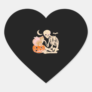 Skeleton Hugging Cat Halloween Cat Lover Cat Class Heart Sticker