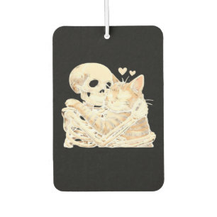 Skeleton Hugging Cat Halloween Cat Lover Cat Mom D Car Air Freshener