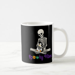 Skeleton Hugging Penguin Cute Spooky Vibes Hallowe Coffee Mug