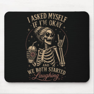 Skeleton Humour Gothic Sarcasm Funny Quote Retro Mouse Mat