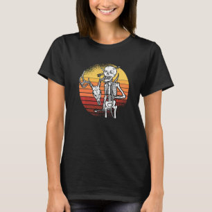 Skeleton Hunting Lazy Halloween Costume Retro Hunt T-Shirt