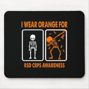 Skeleton I Wear Orange For RSD CRPS Awareness Mouse Mat