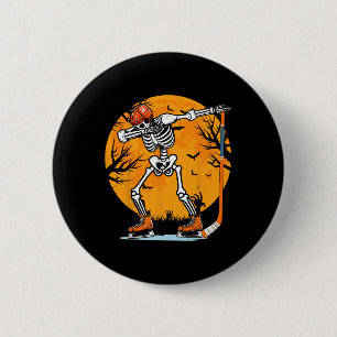 Skeleton Ice Hockey Halloween Boys Dabbing Hallowe 6 Cm Round Badge