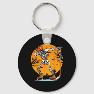 Skeleton Ice Hockey Halloween Boys Dabbing Hallowe Key Ring