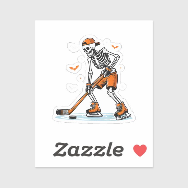 Skeleton Ice Hockey Halloween Boys Funny Halloween (Sheet)