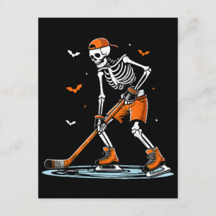 Skeleton Ice Hockey Halloween Boys Funny Halloween Enclosure Card