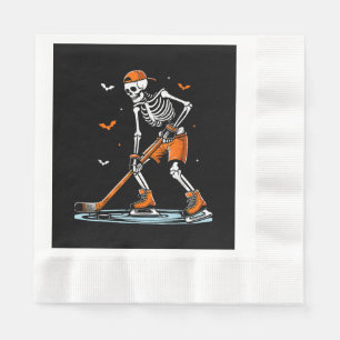 Skeleton Ice Hockey Halloween Boys Funny Halloween Napkin
