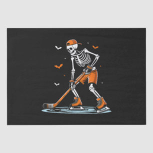 Skeleton Ice Hockey Halloween Boys Funny Halloween Tissue Paper