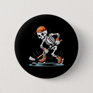 Skeleton Ice Hockey Halloween Costume 6 Cm Round Badge