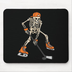 Skeleton Ice Hockey Halloween Costume Gift For Men Mouse Mat