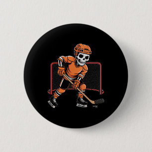 Skeleton Ice Hockey Halloween Costume Men Boys Kid 6 Cm Round Badge