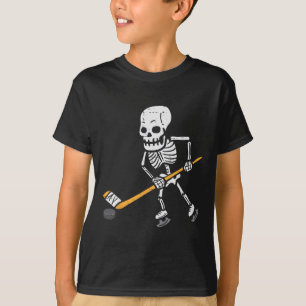 Skeleton Ice Hockey Halloween Costume Spor Men Boy T-Shirt