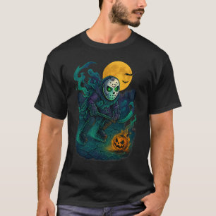 Skeleton Ice Hockey Halloween Sport Costume Men Bo T-Shirt
