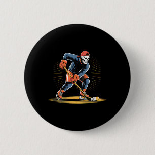 Skeleton Ice Hockey Player Funny Skater Design  6 Cm Round Badge