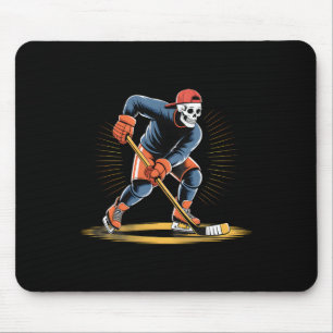 Skeleton Ice Hockey Player Funny Skater Design Mouse Mat