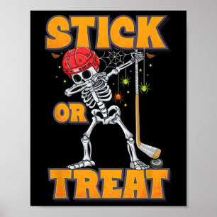 Skeleton Ice Hockey Player Halloween Costume Boys Poster