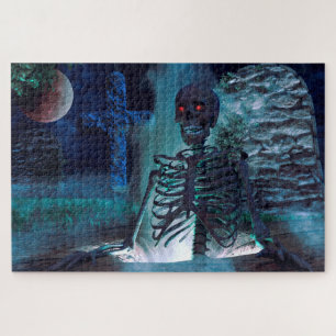 Skeleton in Graveyard Jigsaw Puzzle