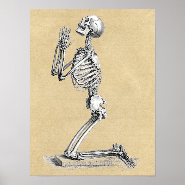 Skeleton in Prayer Poster (Front)