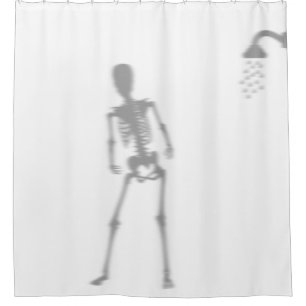 Skeleton In Shower Scary Silhouette Shadow Creepy Curtain