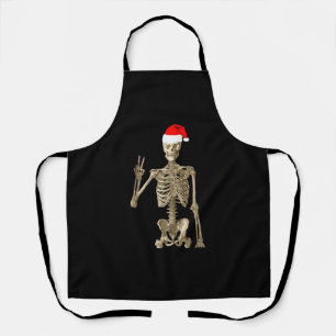 Skeleton is chillin' with his peace sign   apron