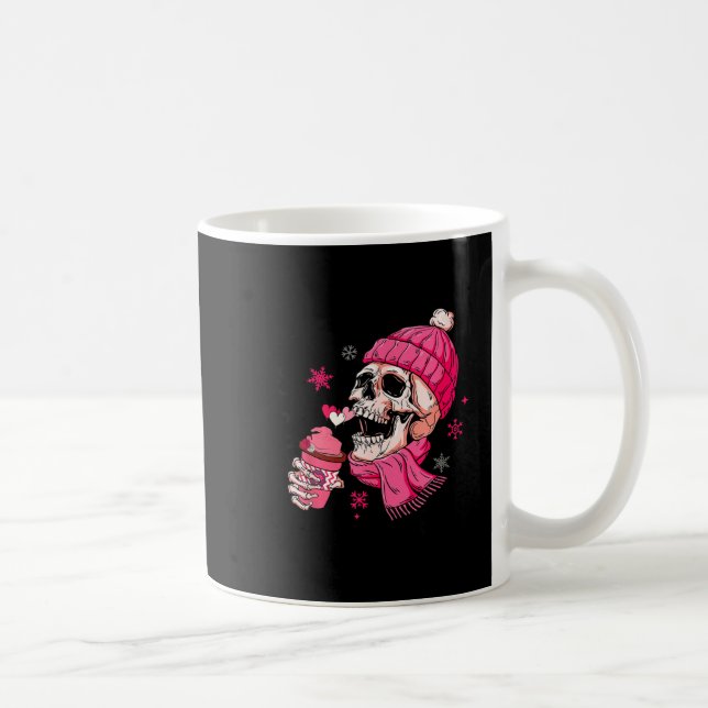 Skeleton It's Cold Outside Like My Heart Valentine Coffee Mug (Right)