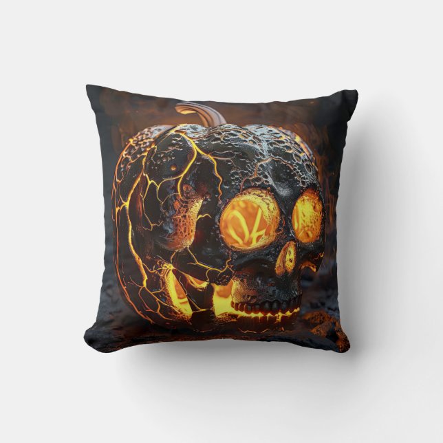 Skeleton Jack-O-Lantern Cushion (Front)