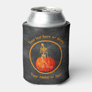 Skeleton Jack- O'-Lantern Personalized  Can Cooler