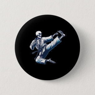 Skeleton Karate Kick Martial Arts Kickboxing Mma F 6 Cm Round Badge