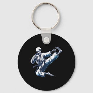 Skeleton Karate Kick Martial Arts Kickboxing Mma F Key Ring