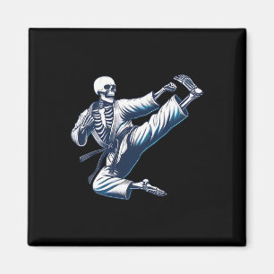 Skeleton Karate Kick Martial Arts Kickboxing Mma F Magnet