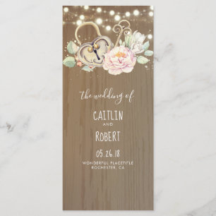 Skeleton Key and Lock Vintage Wedding Programs Programme