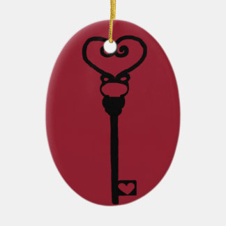 Skeleton Key Bauble Ceramic Tree Decoration