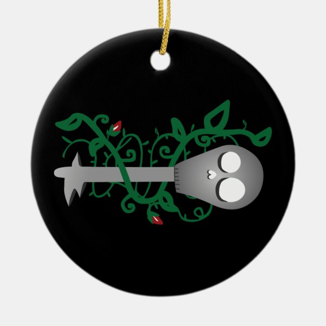Skeleton Key Ceramic Tree Decoration (Front)