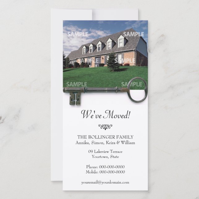 Skeleton Key Moving Announcement Photo Card (Front)