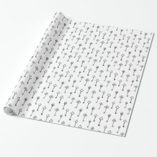Skeleton Key Pattern Wrapping Paper