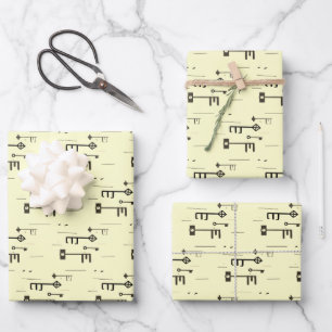 Skeleton Key Wrapping Paper Sheet