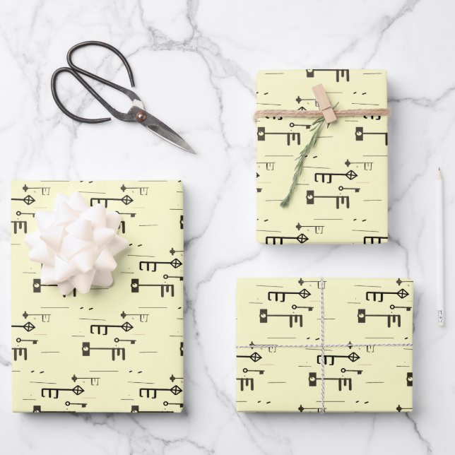 Skeleton Key Wrapping Paper Sheet (Front)