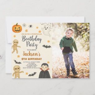 Skeleton Kids Halloween Birthday Party Invitation