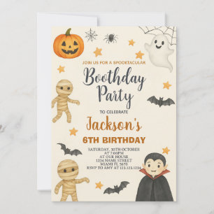Skeleton Kids Halloween Birthday Party Invitation