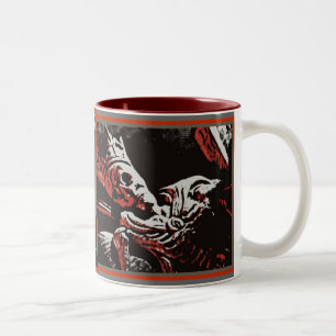 SKELETON KING "LIVE FREE, DIE FREE" ROCK AND ROLL Two-Tone COFFEE MUG