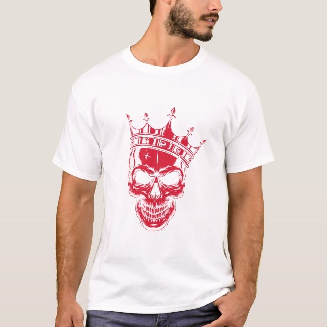 Skeleton King or Skeleton Prince T-shirt in Red (Front)
