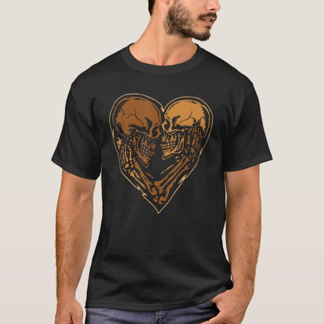 Skeleton Kissing Black History Month Cool BLM Mela T-Shirt (Front)